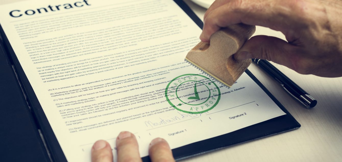 Business Contract Form Document Concept