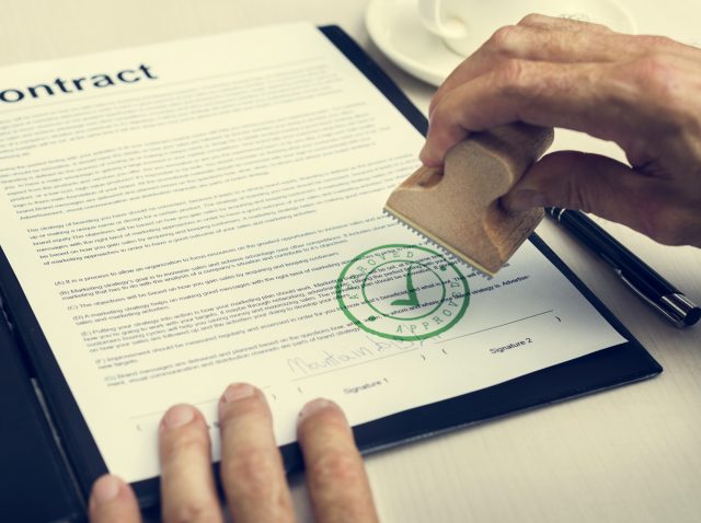 Business Contract Form Document Concept