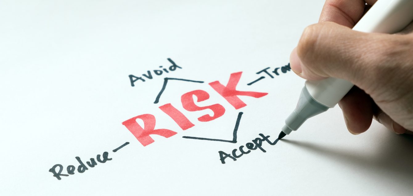 Risk management concept avoid, accept, reduce or transfer